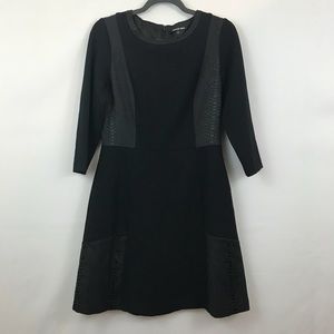 Gianni Bini Snakeskin/Leather-Look 3/4Sleeve Dress